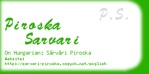 piroska sarvari business card