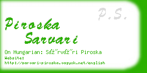 piroska sarvari business card